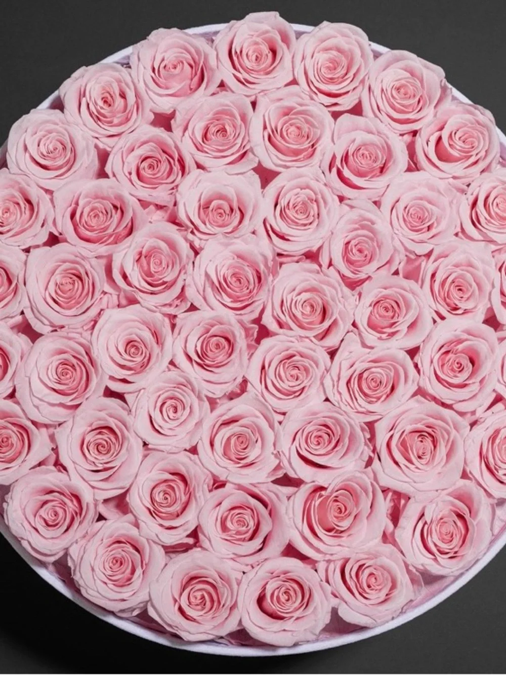 Perfection Pink Rose Hat Box Arrangement - 50 Roses